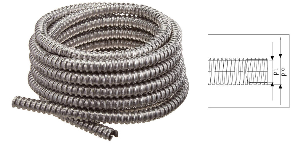 Galvanized metal flexible conduits
